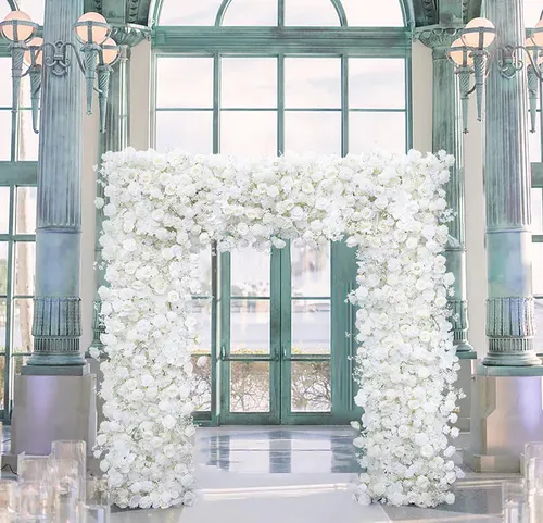 Premium 3D Rose, Hydrangea and Baby Breath 8ft x 8ft Arch
