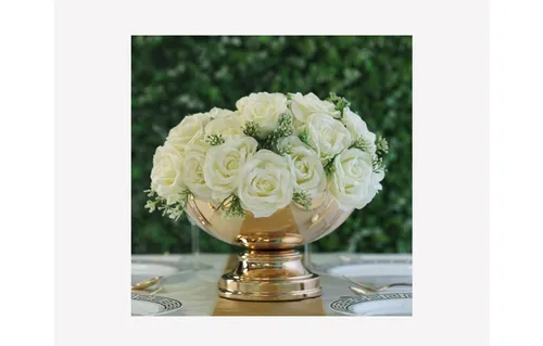 Gold Metal Pedestal Display Bowl 12