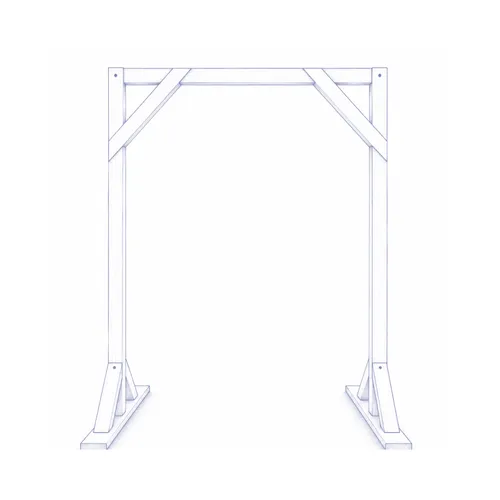 white wooden arbor