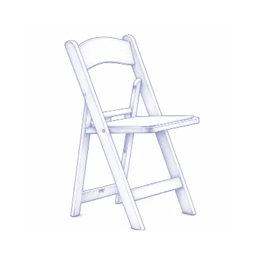 white folding chair