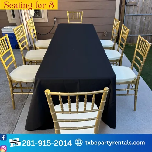 Chiavari w/Cushion Table 8ft Set