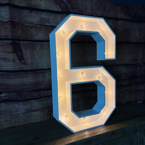 36in Marquee Lighted Number 6