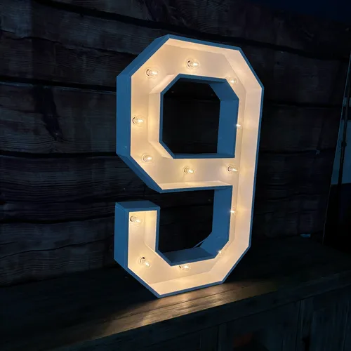 36in Marquee Lighted Number 9