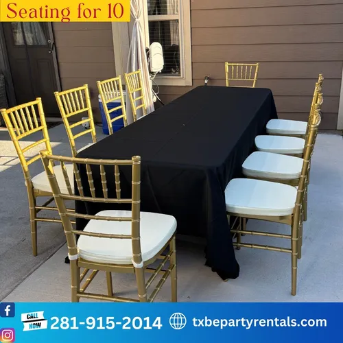 Chiavari w/Cushion Table 8ft Set 10 Guests