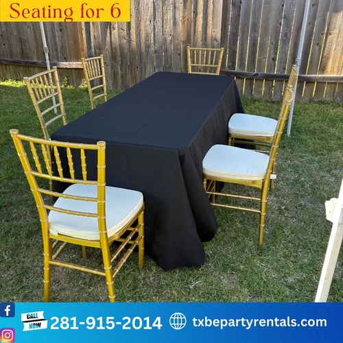 Chiavari w/Cushion Table 6ft Set