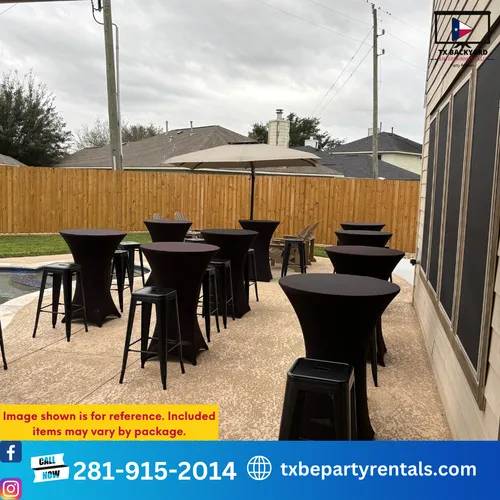 Cocktail Table Set: 1 Table with Cover & 4 Seats