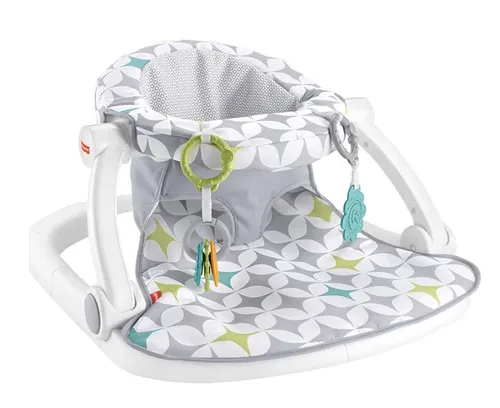 Fisher-Price Portable Baby Chair Sit-Me-Up Floor Seat With Developmental Toys & Machine Washable Seat Pad