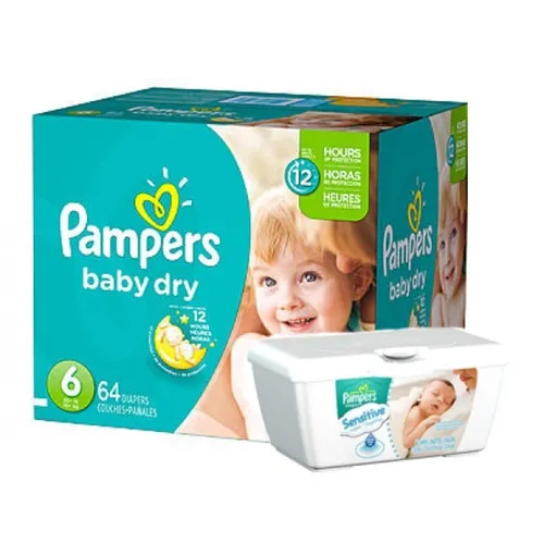 Large Box of diapers and Sensitive Wipes