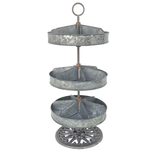 MW040 Tiered Tray - Galvanized Metal