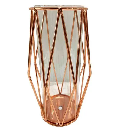 LN047 Geometric Rose Gold Lantern - Large
