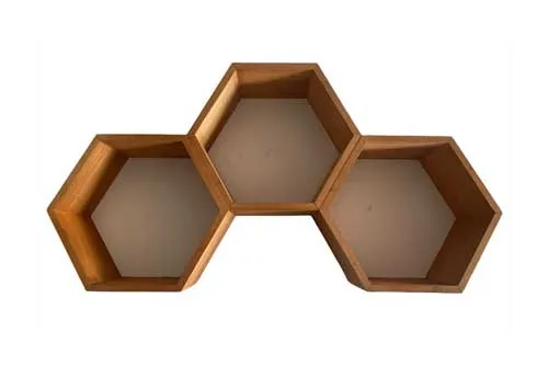WD057 Wooden Display Shelf - Honeycomb
