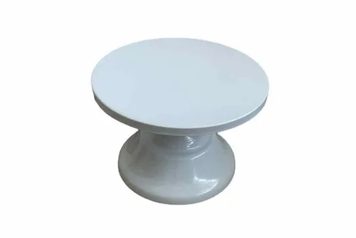 CS391 Cake Stand - White Metal Round