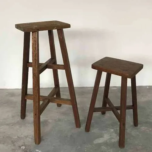 KR14 Wooden Rustic Stools - Set