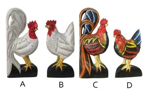 PRP006 Vintage Folk Rooster & Hen