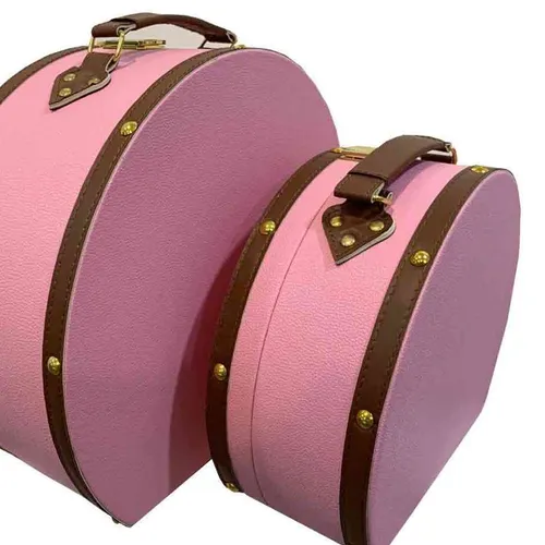 VL081 Vintage Luggage - Pink Medium
