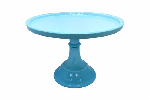 CS24 Cake Stand - Blue Milk Glass 30cm