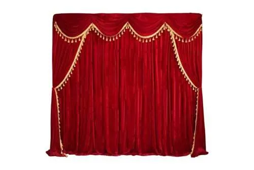 BG0611 Background Fabric Only - Red Velvet Tassel Curtain
