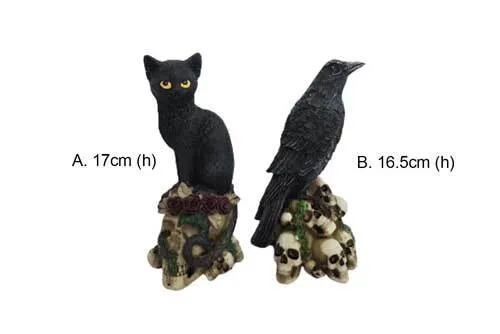 PRSK091 Cat & Crow on Skull
