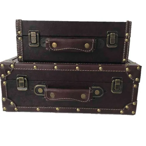 VL025 Vintage Luggage - Dark Brown Small
