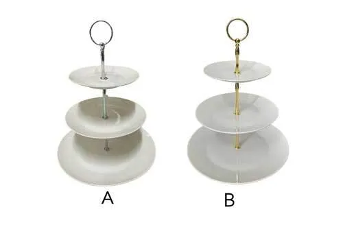 DS134 Dessert Stand - 3 Tier White