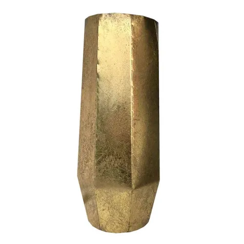 GW032 Faceted Gold Metal Vase - Tall