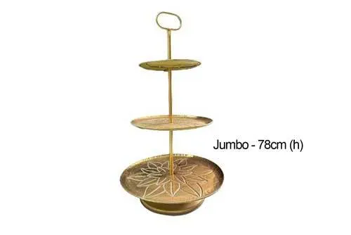 DS143 Dessert Stand - 3 Tier Gold (Jumbo)