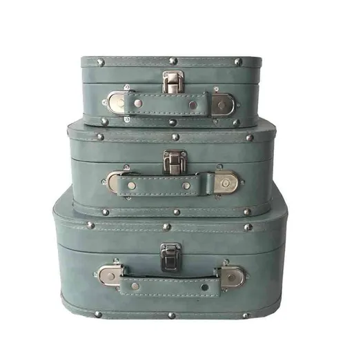 VL073 Vintage Luggage - Duck Egg Blue Large
