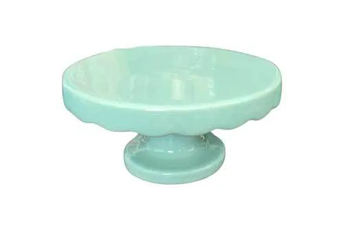 CS430 Cake Stand - Green Scalloped