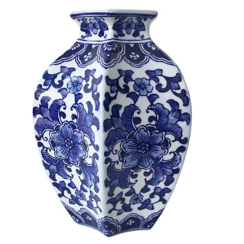 FV04 Floral Vase - Blue & White