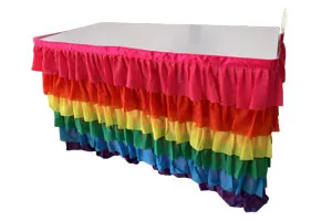 TBS01 Table Skirting - Ruffled Rainbow