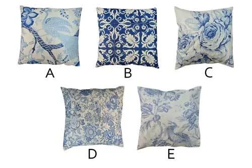BC601 Cushion - Blue & White Chinese Style