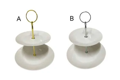 DS123 Dessert Stand - 2 Tier White