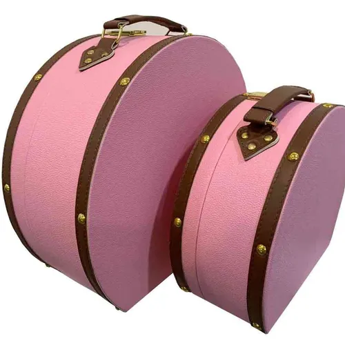 VL082 Vintage Luggage - Pink Large