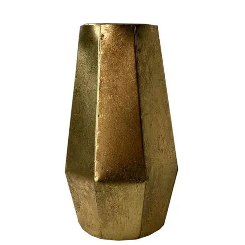 GW031 Faceted Gold Metal Vase - Medium