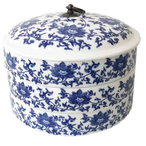 FTS01 Ceramic Tiffin - Blue & White