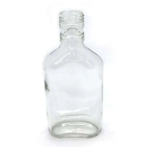 GW062 Glass bottle - whiskey flask shaped