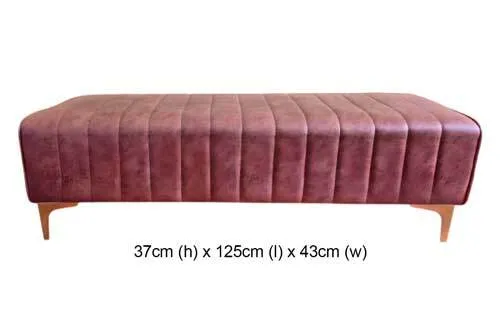 KR0191 Leather Bench - Gold Leg