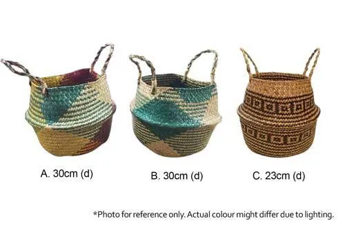 RT0122 Straw Basket - Patterned