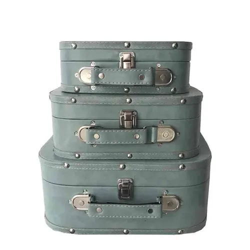 VL072 Vintage Luggage - Duck Egg Blue Medium