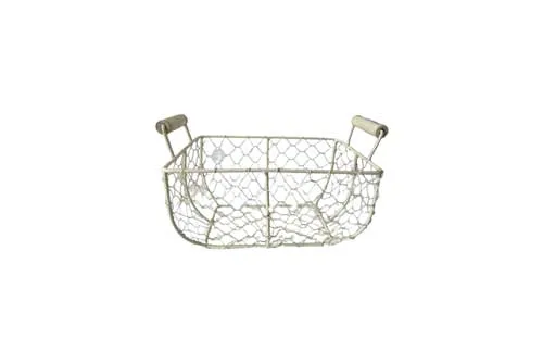 MW073 Metal Egg Basket - Off White