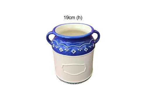 MW300 Vintage Blue & White Crockery Vase