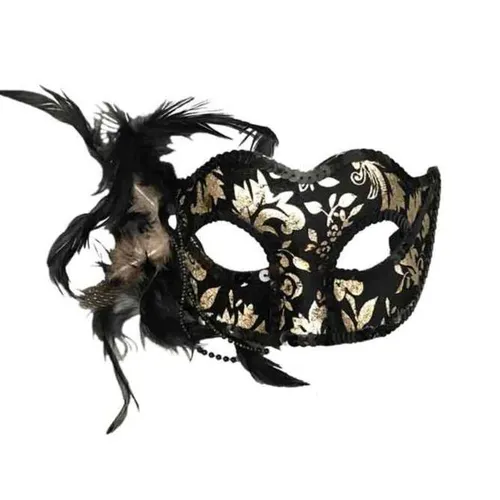 PR046 Ornate Mask - Black & Silver