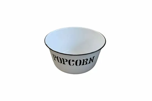 BPM01 Pop Corn - White Metal Bowl