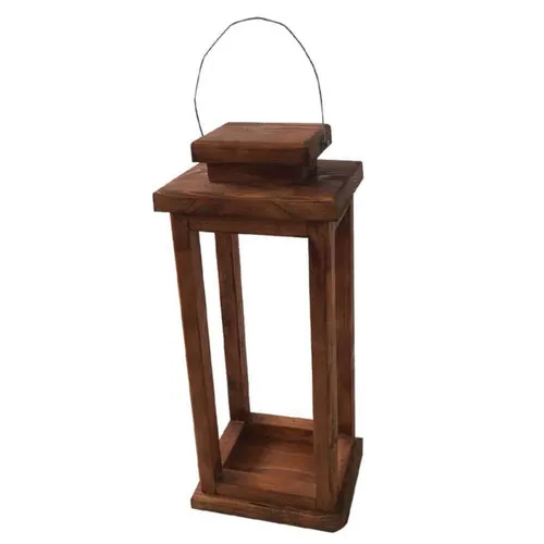 LN024 Wooden Rustic Lantern - Medium