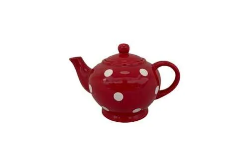 TS100 Teapot - Red & White Polka Dot