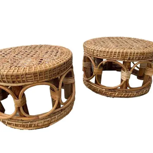 KR10 Rattan - Boho Chic Stool Short