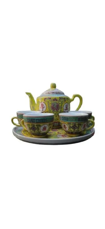 TS013 Tea Set - Longevity Yellow