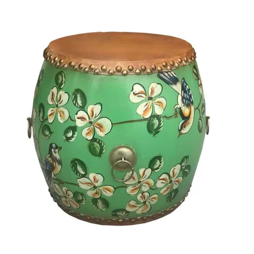 WD01 Wooden Floral Drum - Green