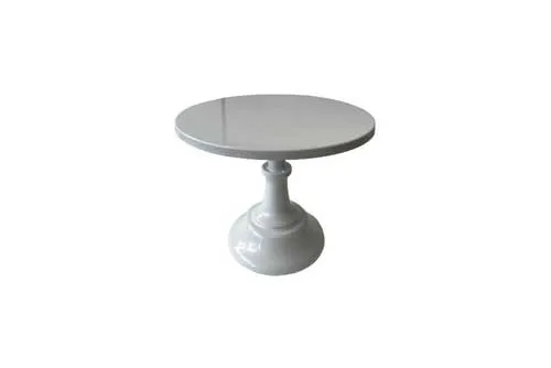 CS392 Cake Stand - White Metal Round