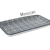 PL031 Plate - Rectangular Blue Motif